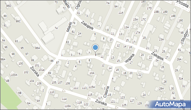 Rybnik, Wąska, 9, mapa Rybnika