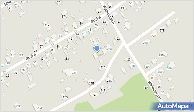 Rybnik, Walecznych, 22ca, mapa Rybnika