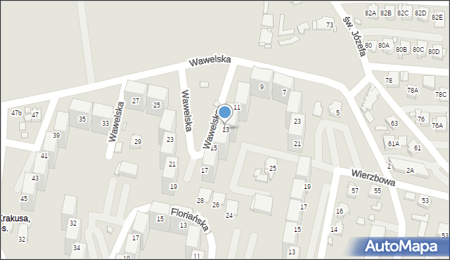 Rybnik, Wawelska, 13, mapa Rybnika