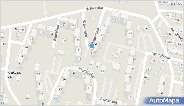 Rybnik, Wawelska, 17, mapa Rybnika