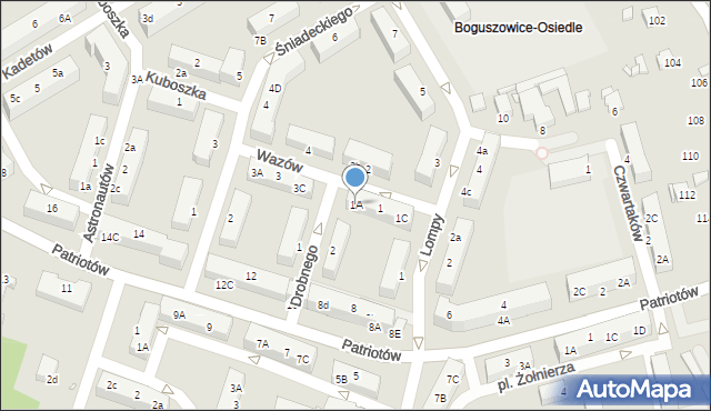 Rybnik, Wazów, 1A, mapa Rybnika