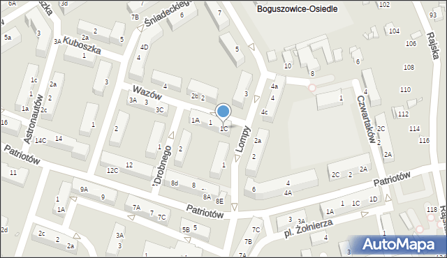 Rybnik, Wazów, 1C, mapa Rybnika