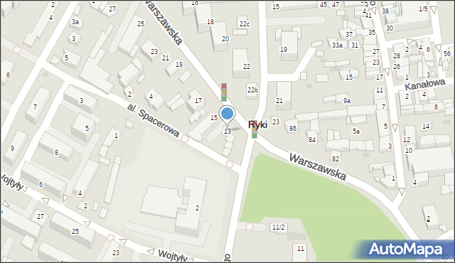 Ryki, Warszawska, 13, mapa Ryki