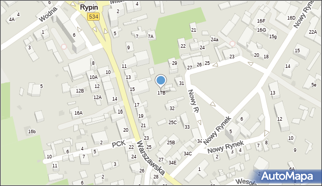 Rypin, Warszawska, 17B, mapa Rypin