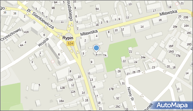 Rypin, Warszawska, 7, mapa Rypin