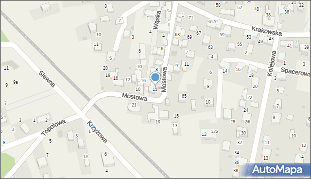 Rząska, Wąska, 11, mapa Rząska
