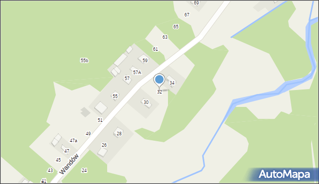 Rzuców, Wandów, 32, mapa Rzuców