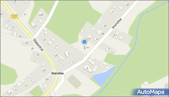 Rzuców, Wandów, 9, mapa Rzuców