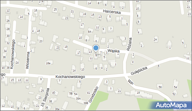 Sandomierz, Wąska, 9, mapa Sandomierza