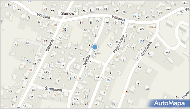 Sarnów, Wąska, 3, mapa Sarnów