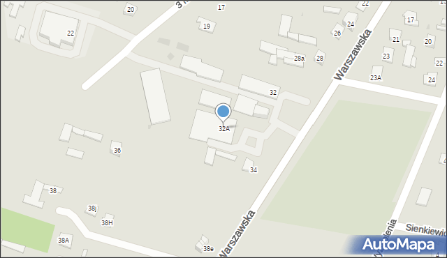 Serock, Warszawska, 32A, mapa Serock