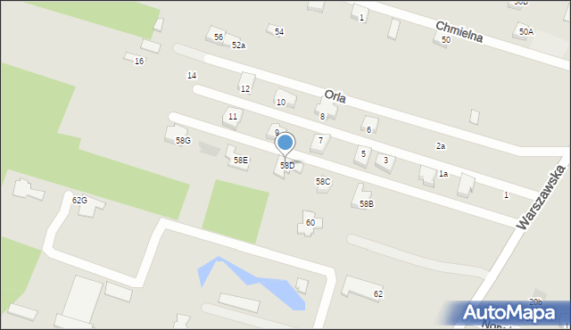 Serock, Warszawska, 58D, mapa Serock