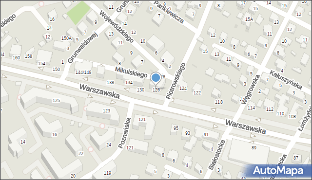 Siedlce, Warszawska, 126, mapa Siedlce