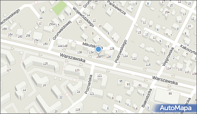 Siedlce, Warszawska, 130, mapa Siedlce