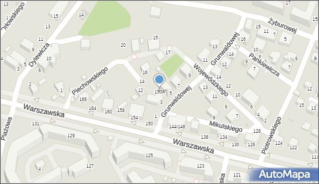 Siedlce, Warszawska, 150A, mapa Siedlce