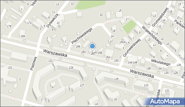 Siedlce, Warszawska, 160, mapa Siedlce