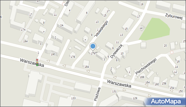 Siedlce, Warszawska, 174, mapa Siedlce