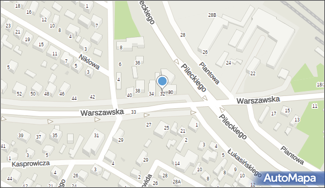 Siedlce, Warszawska, 32, mapa Siedlce