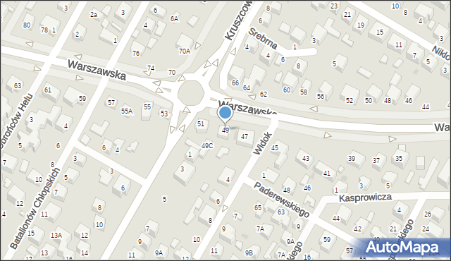 Siedlce, Warszawska, 49, mapa Siedlce