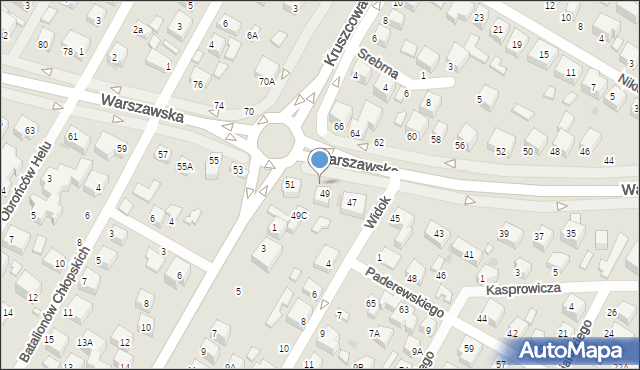 Siedlce, Warszawska, 49B, mapa Siedlce