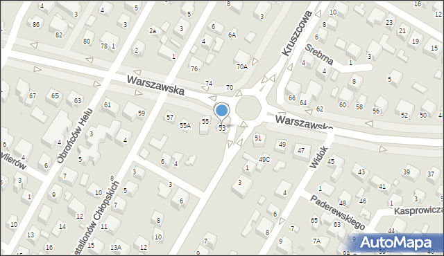 Siedlce, Warszawska, 53, mapa Siedlce