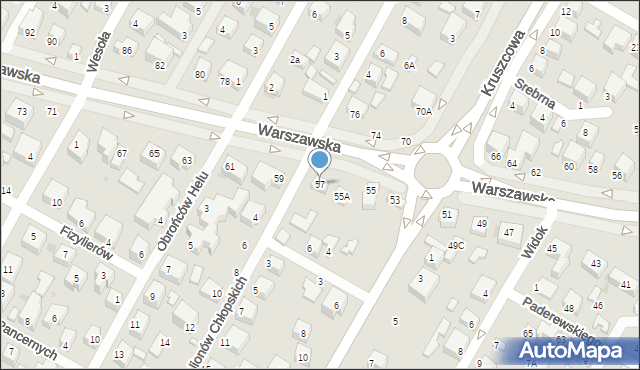 Siedlce, Warszawska, 57, mapa Siedlce