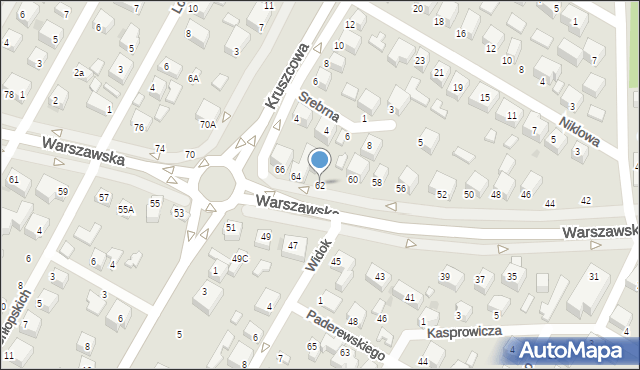 Siedlce, Warszawska, 62, mapa Siedlce