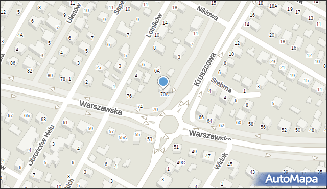 Siedlce, Warszawska, 70A, mapa Siedlce