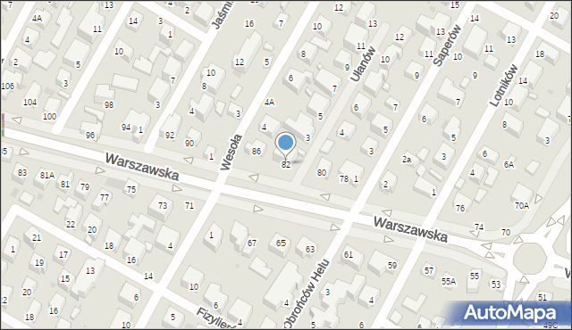 Siedlce, Warszawska, 82, mapa Siedlce