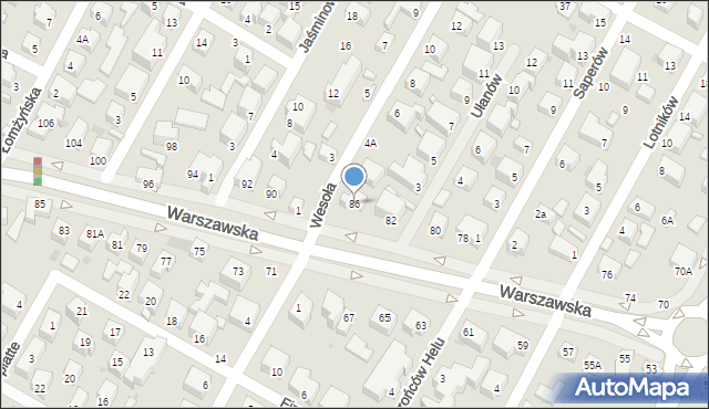 Siedlce, Warszawska, 86, mapa Siedlce