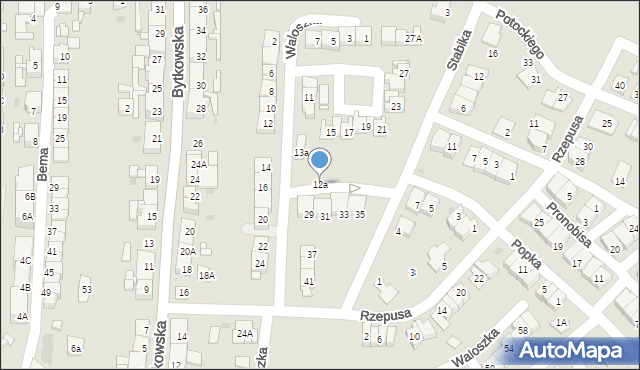 Siemianowice Śląskie, Waloszka Emanuela, 12a, mapa Siemianowice Śląskie