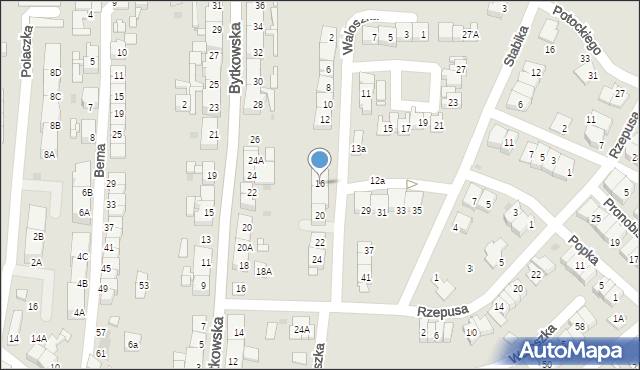 Siemianowice Śląskie, Waloszka Emanuela, 16, mapa Siemianowice Śląskie