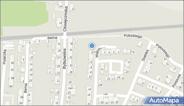 Siemianowice Śląskie, Waloszka Emanuela, 2, mapa Siemianowice Śląskie