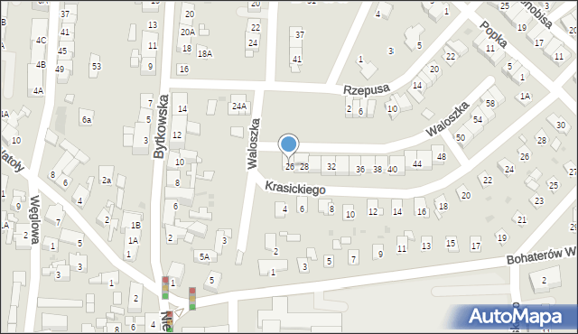 Siemianowice Śląskie, Waloszka Emanuela, 26, mapa Siemianowice Śląskie