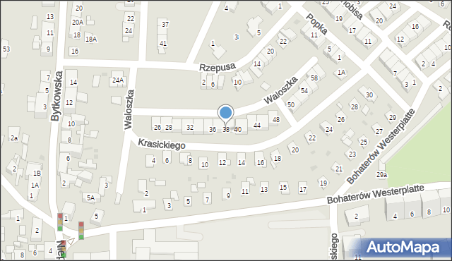 Siemianowice Śląskie, Waloszka Emanuela, 38, mapa Siemianowice Śląskie