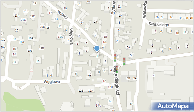 Siemianowice Śląskie, Watoły Marcina, 1, mapa Siemianowice Śląskie