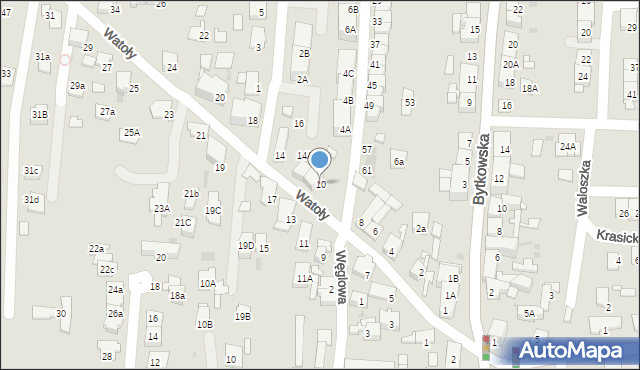 Siemianowice Śląskie, Watoły Marcina, 10, mapa Siemianowice Śląskie