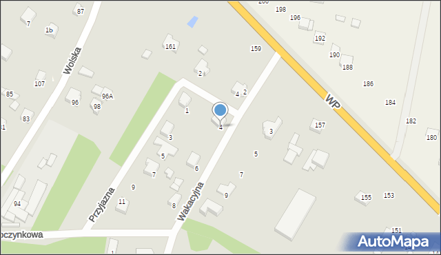 Sieradz, Wakacyjna, 4, mapa Sieradz