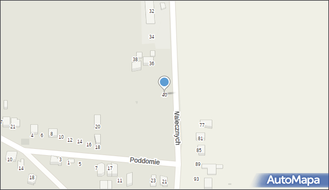 Skała, Walecznych, 40, mapa Skała