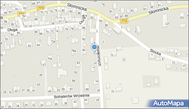 Skała, Walecznych, 8, mapa Skała