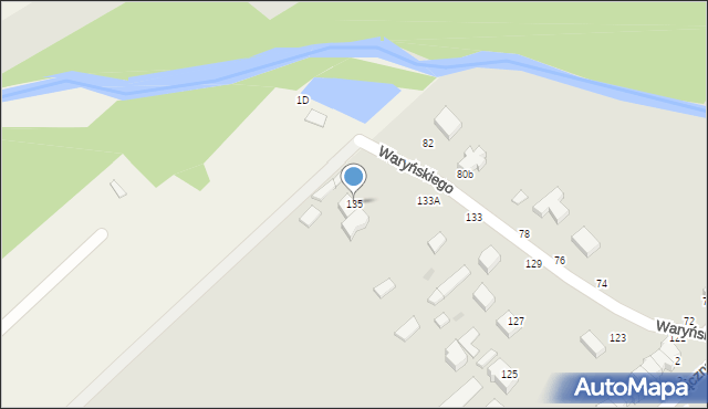 Skierniewice, Waryńskiego Ludwika, 135, mapa Skierniewic