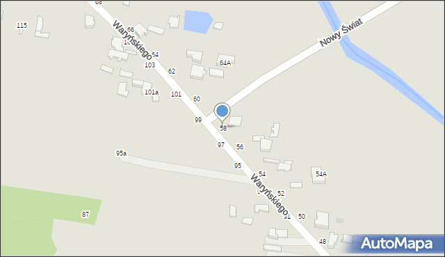 Skierniewice, Waryńskiego Ludwika, 58, mapa Skierniewic