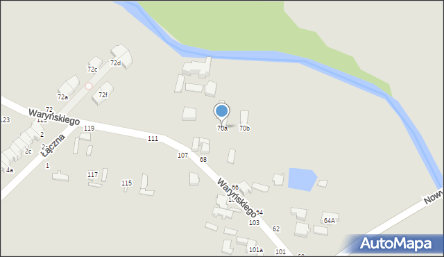 Skierniewice, Waryńskiego Ludwika, 70a, mapa Skierniewic