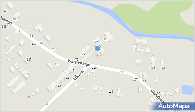 Skierniewice, Waryńskiego Ludwika, 72g, mapa Skierniewic