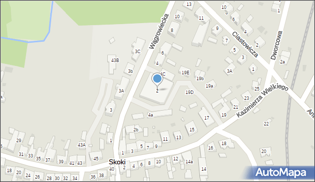 Skoki, Wągrowiecka, 2, mapa Skoki