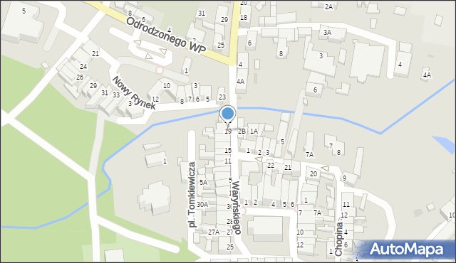 Sława, Waryńskiego Ludwika, 19, mapa Sława