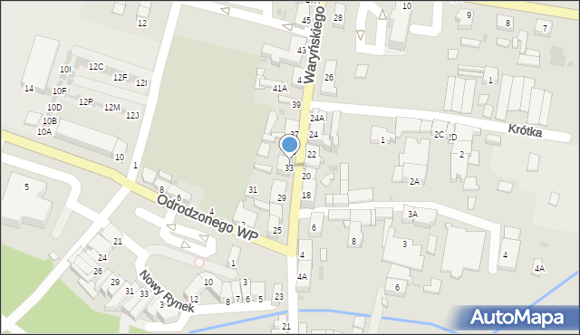 Sława, Waryńskiego Ludwika, 33, mapa Sława