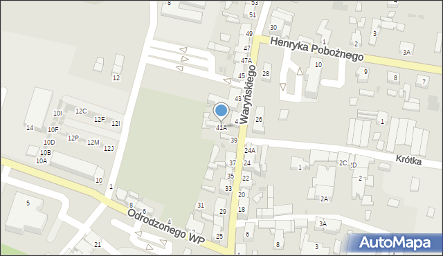 Sława, Waryńskiego Ludwika, 41A, mapa Sława