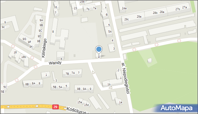Słubice, Wandy, 4, mapa Słubice