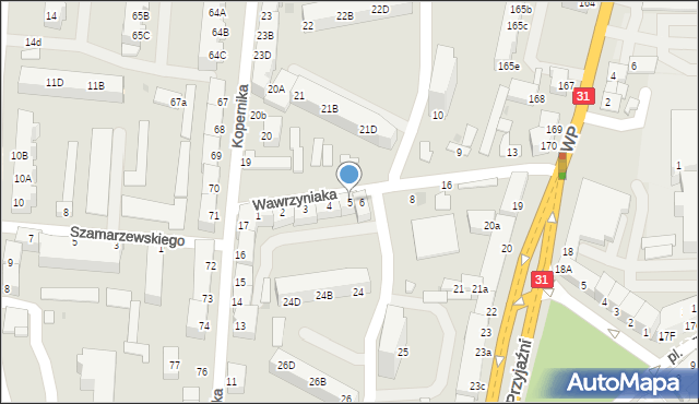 Słubice, Wawrzyniaka Piotra, ks., 5, mapa Słubice